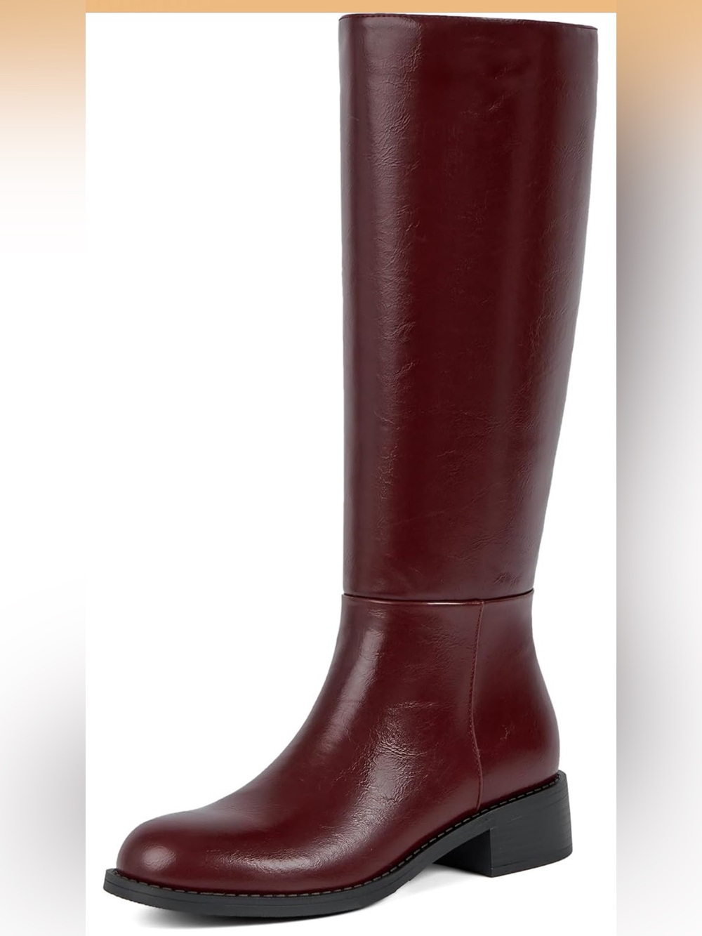 Women's Tall Leather Riding Boots - Burgundy (nwob)